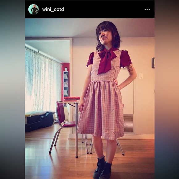 Plaid pinafore dress by Tuesday of California - Picture 5 of 5